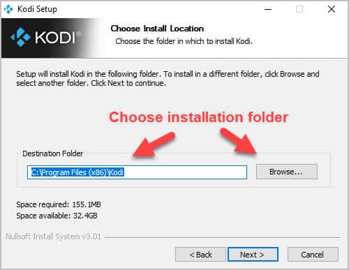 Choose Installation Folder